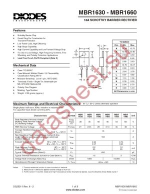 MBR1650 datasheet  